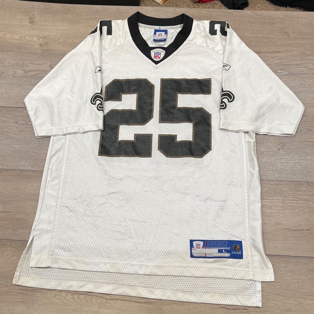 Reebok NFL New Orleans Saints Reggie Bush 25 Jersey White Mens Large L